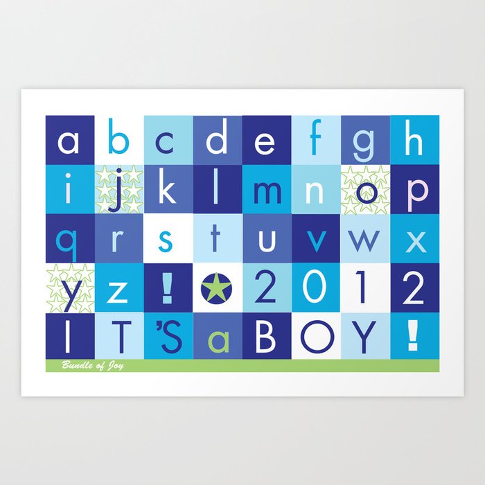 Alphabet_It's a boy_BABY BLUES 2012 Art Print