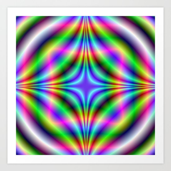 Shapes in Neon Colors Art Print