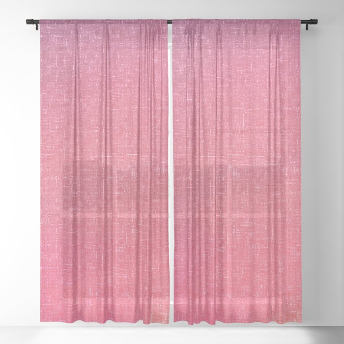 amaranth pink sunset architectural glass texture look  Sheer Curtain