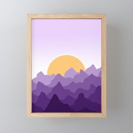 purple mountains Framed Mini Art Print