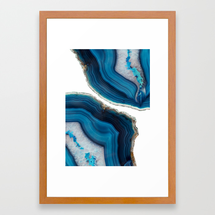 Blue Agate Framed Art Print By Cafelab Society6