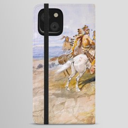 Approach of the White Men, 1897 by Charles Marion Russell iPhone Wallet Case