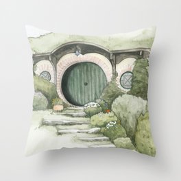 Hobbithole 1. Throw Pillow
