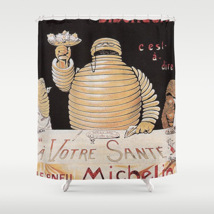 Vintage poster - Michelin Shower Curtain