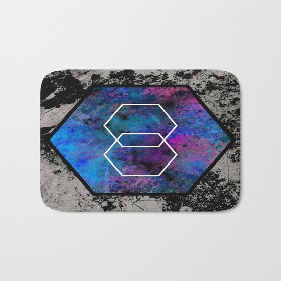 TEXtured HEX - Abstract, geometric, textured artwork Bath Mat