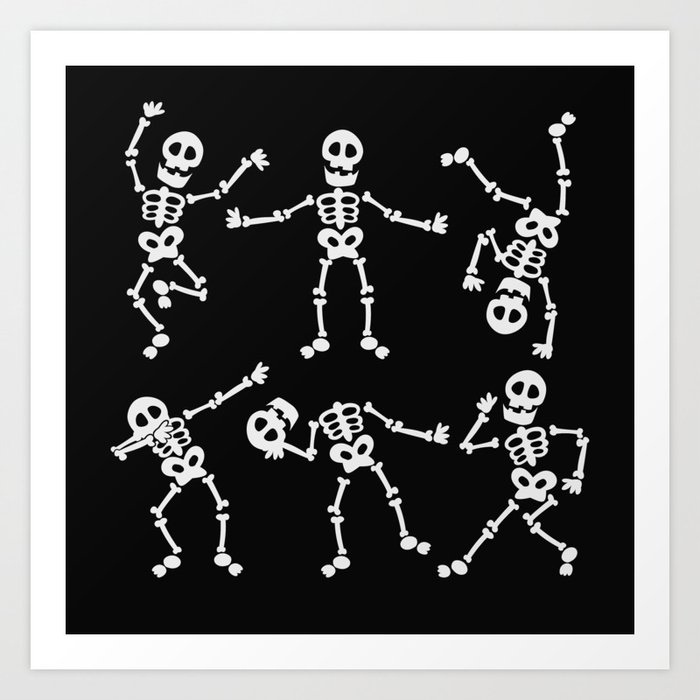Dancing Skeletons Art Print
