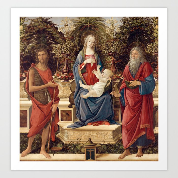 Madonna with Saints by Sandro Botticelli, 1485 Art Print
