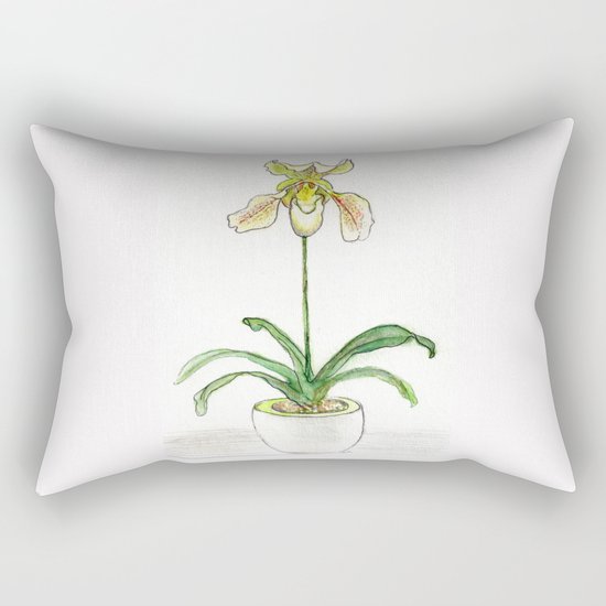 Slipper Orchid Rectangular Pillow