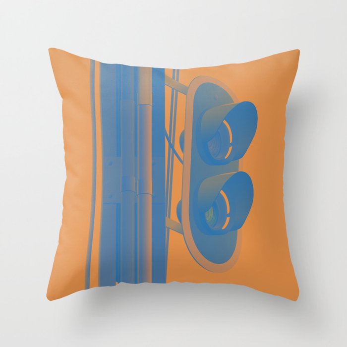 Railway lights. Somewhere in Budapest. Duotone vector image. Throw Pillow