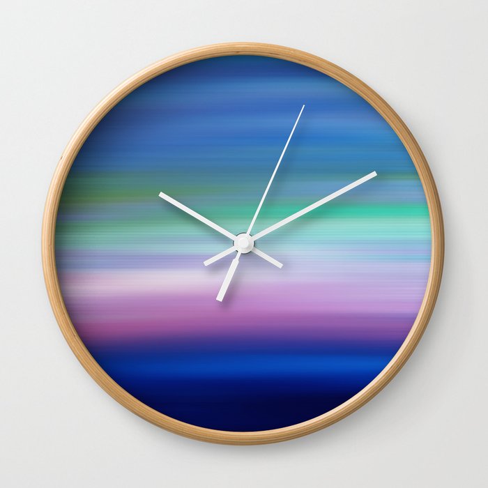 Lavender Sunset - Soft Abstract Contemporary Art Wall Clock