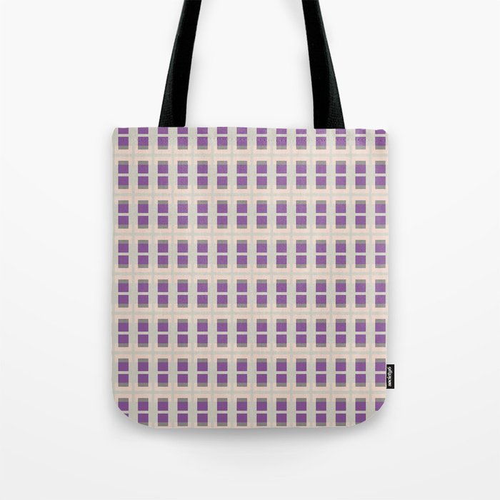 80s Mid Century Rectangles Purple Red Wine Tote Bag