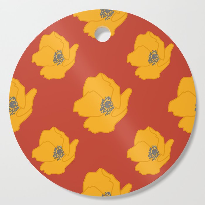 Mediterranean Poppy Cutting Board