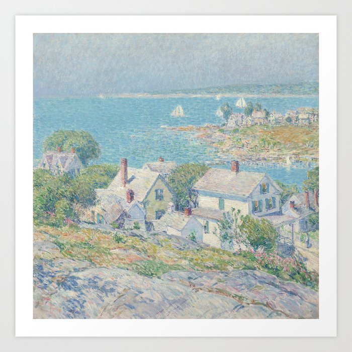 New England Headlands, Gloucester, Massachusetts, summer 1899 seascape nautical painting by Childe Hassam Art Print