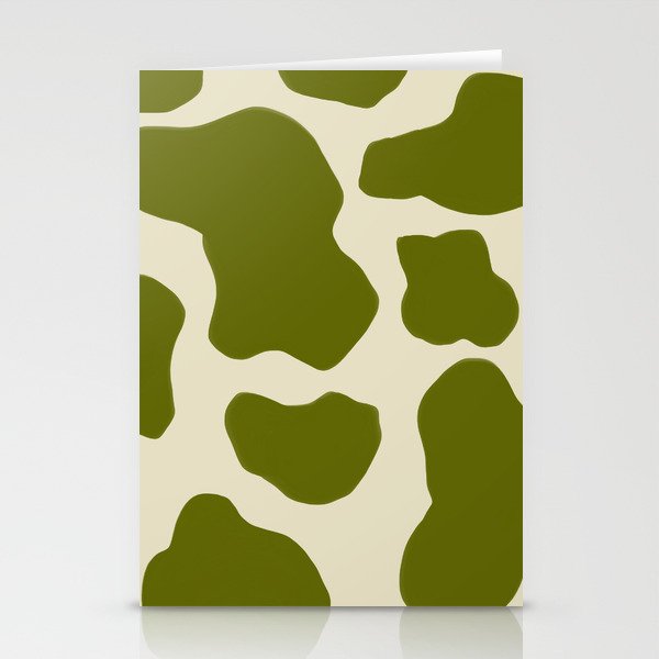 Green on Sage Cow Spots  Stationery Cards