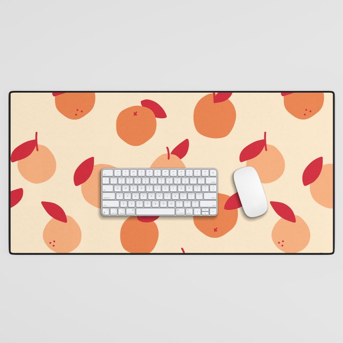 Minimalist Orange Fruit Pattern Desk Mat