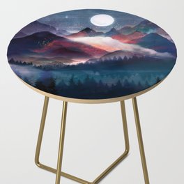 Mountain Lake Under the Stars Side Table