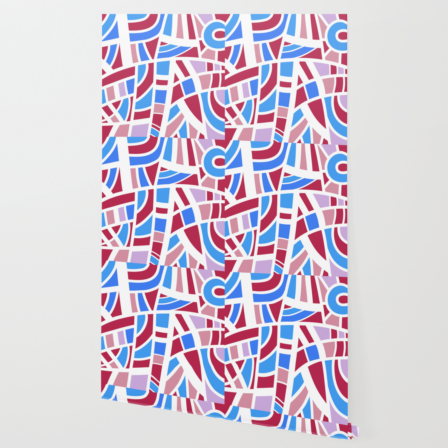 Broken Pink And Blue Abstract Wallpaper By Createdprototype Society6