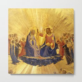Coronation of the Virgin (part)- Beato Angelico, Fra' Angelico Metal Print | Shine, Virgin, Church, Halo, Jesus, Whealth, Hope, God, Saints, Gold 