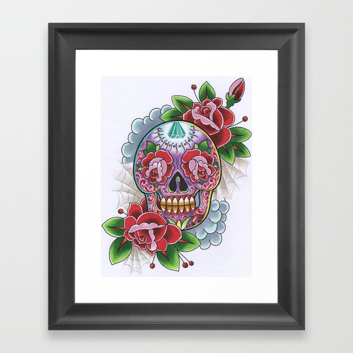 sugar skull Framed Art Print
