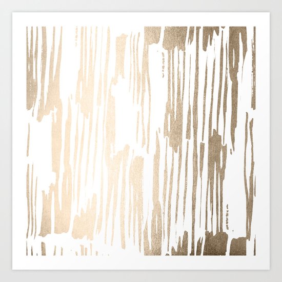 White Gold Sands Thin Bamboo Stripes Art Print