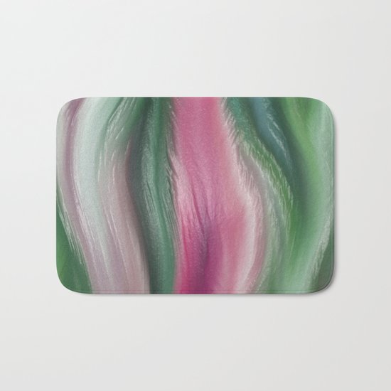 Modern abstract background or texture with flowing wavy lines Bath Mat