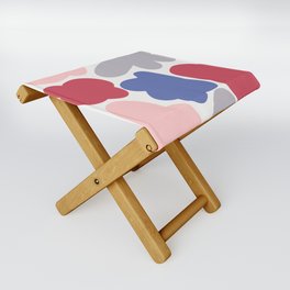 Retro abstract forms. Colorful blobs Folding Stool