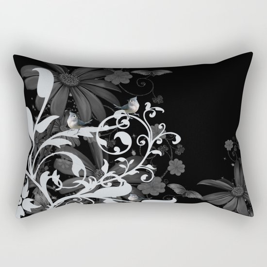 Wonderful floral design with birds Rectangular Pillow