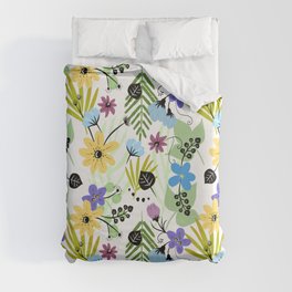 Happy Colorful Blossoms Duvet Cover