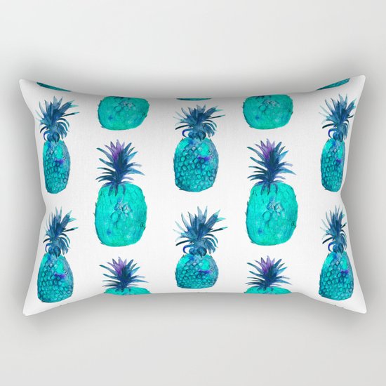 Mint pineapples || watercolor Rectangular Pillow