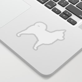 White Longhaired Chihuahua Silhouette Sticker