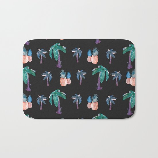 Tropical at Night Bath Mat