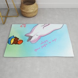 When an infant child meets the beluga whale art Rug