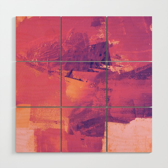 Abstract Orchid in Vibrant Purples and Oranges by Alyssa Hamilton Art Wood Wall Art