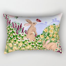 Spring Bunnies Rectangular Pillow