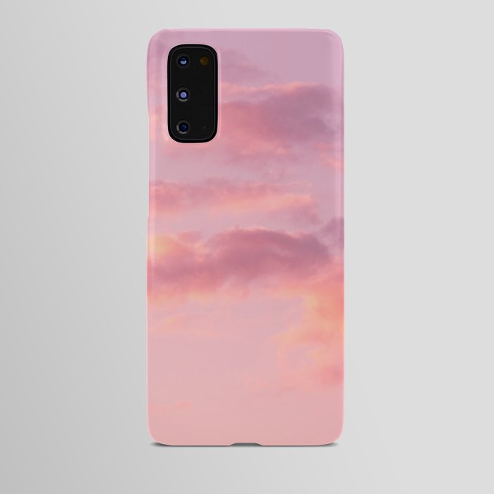 Pink cotton clouds at sunset Android Case