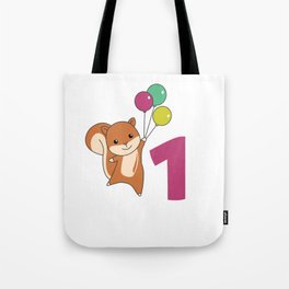 Squirrel First Birthday Balloons Kids Tote Bag