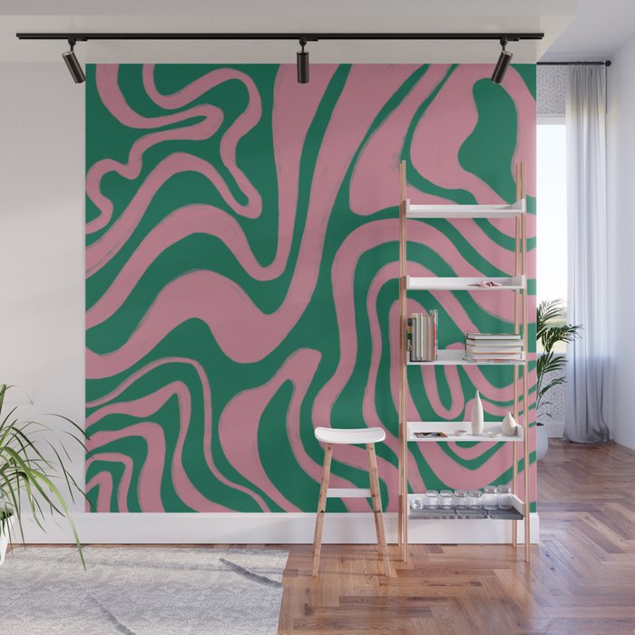 Tropical Abstract Modern Swirl Pattern in Cashmere Rose Pink on