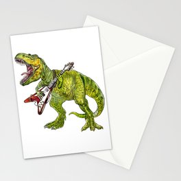 Heavy metal dinosaur Stationery Cards
