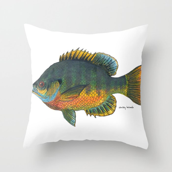 Blue Gill (In-Color) Throw Pillow