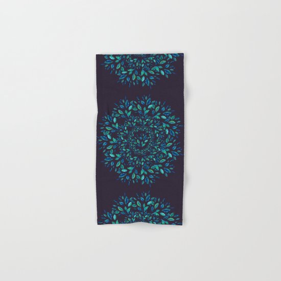 Blue Leaves Mandala Hand & Bath Towel