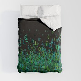Binary Cloud Duvet Cover | Graphicdesign, Cyber, Reality, Game, Technology, System, Abstract, Communication, Typography, Data 