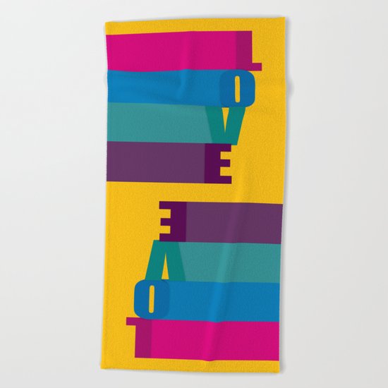 The love is colorful Beach Towel