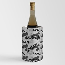  Logan pattern in gray colors and watercolor texture Wine Chiller