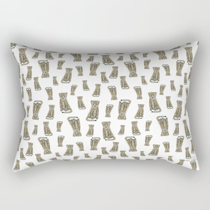 Sahara Cheetah Cub Pattern~White Rectangular Pillow