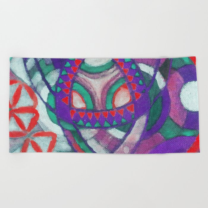 Vintage Sacred Geometry Painting Beach Towel By Cveti Society6