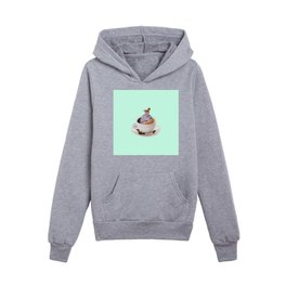 morning person 2 mint Kids Pullover Hoodies