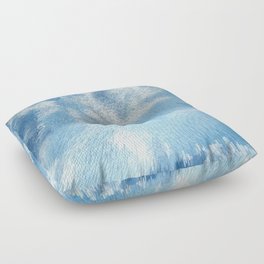 Baby blue sky pixel art Floor Pillow