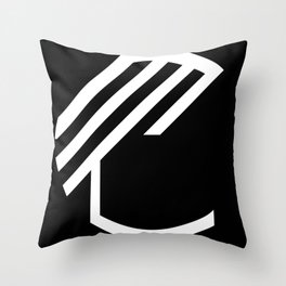 Black and white geometric minimal Throw Pillow