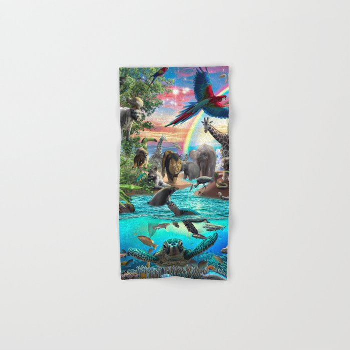 Underwater Jungle Animal Animals Scene Hand & Bath Towel