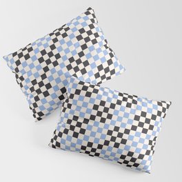 Baby Blue and Black Checker Pattern Pillow Sham